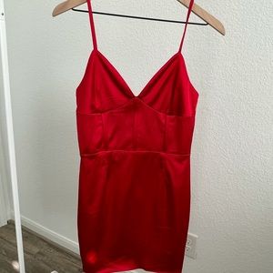 Meshki red satin dress